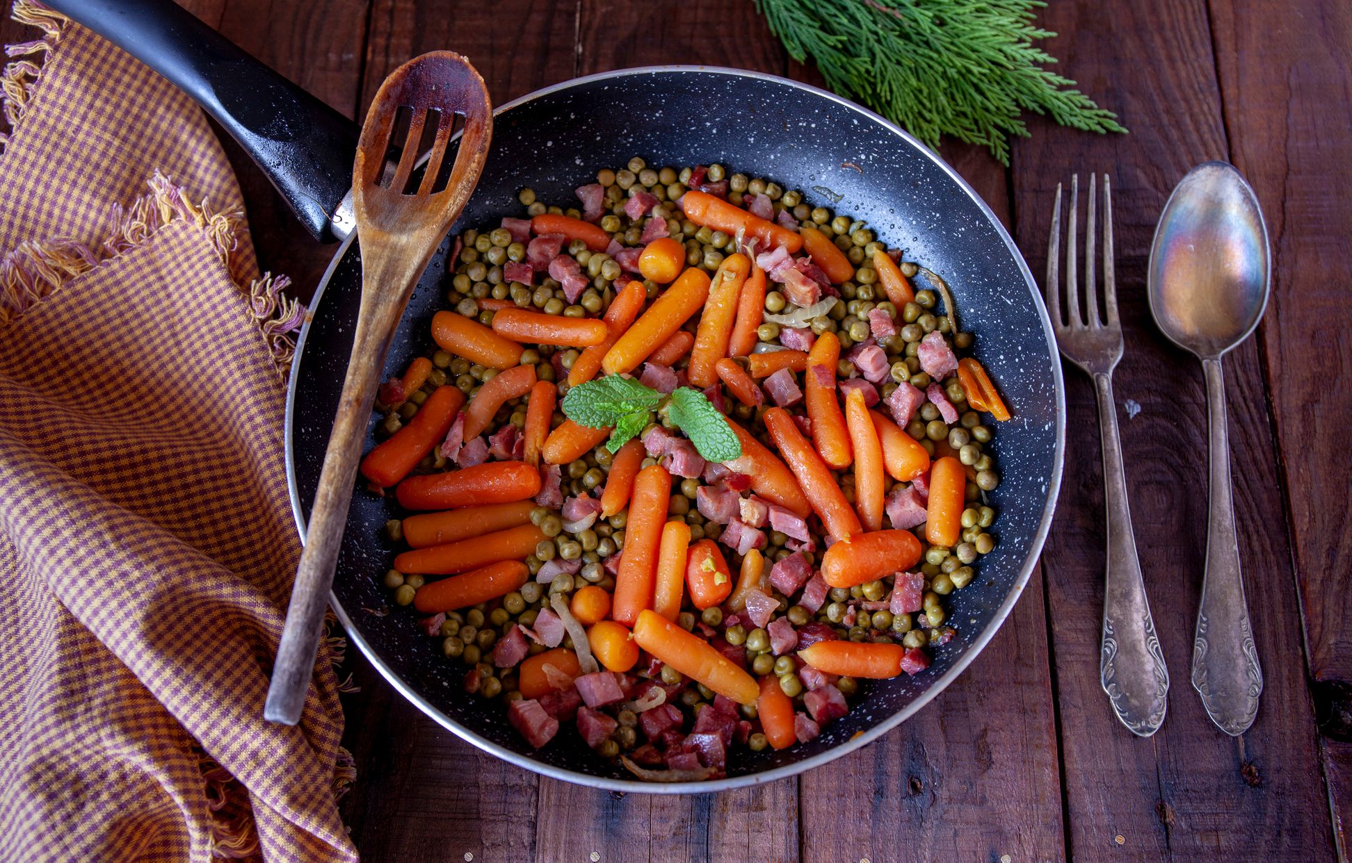 petit pois carottes lardons cookeo