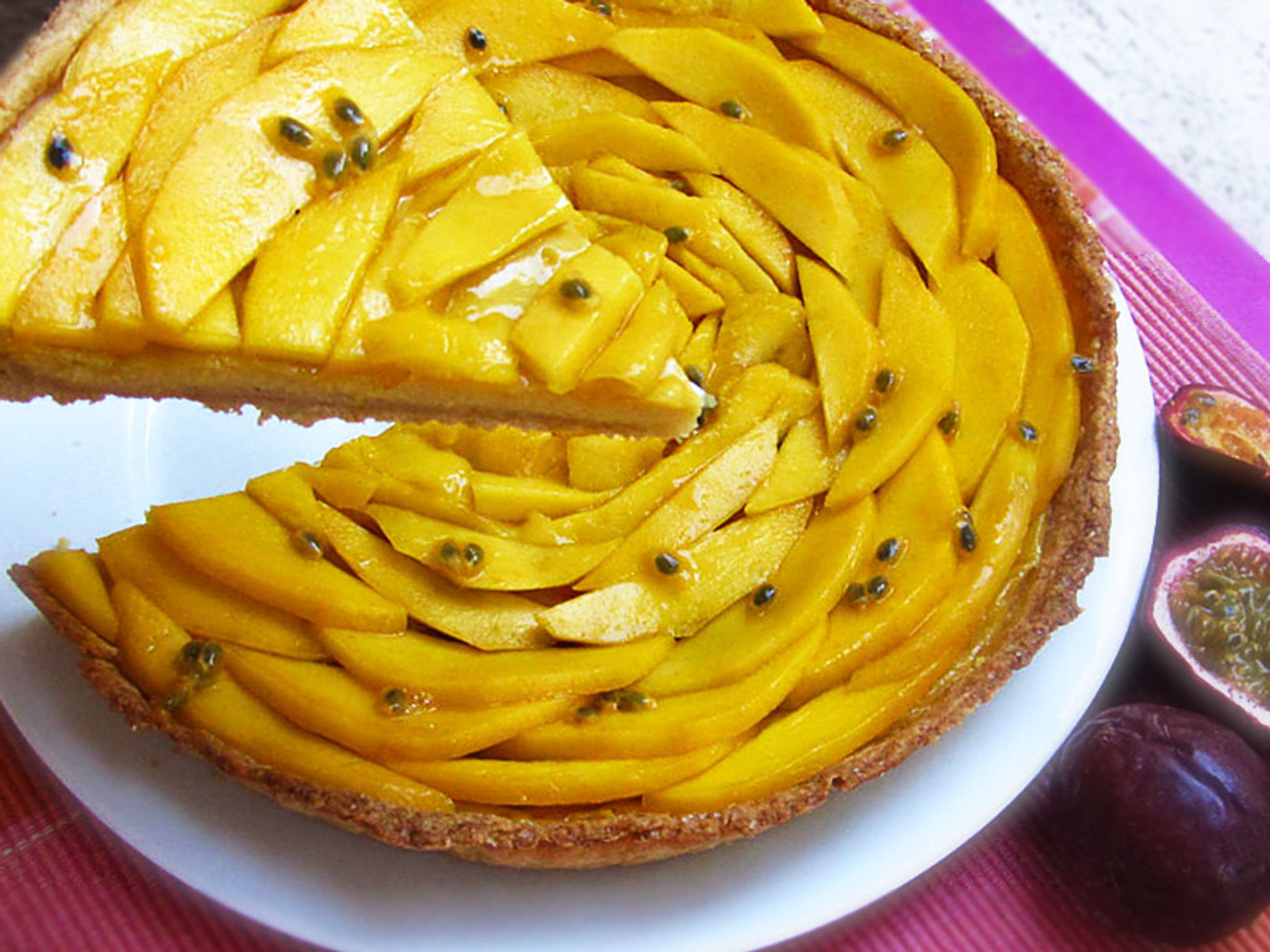 Tarte mangue passion : Recette de Tarte mangue passion - Marmiton