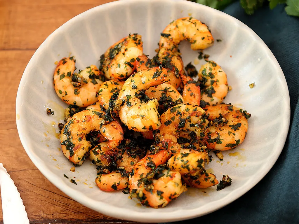 crevettes à l'ail
