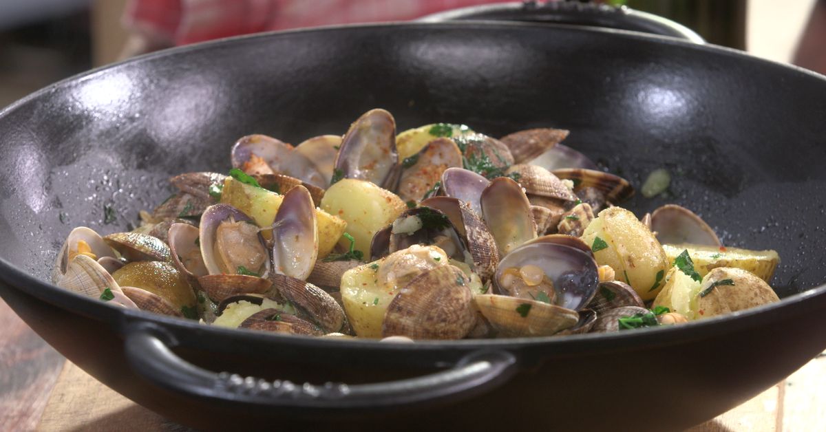 Pommes de terre de Noirmoutier « alle vongole » : recette de Pommes de