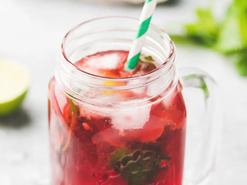 thé glacé citron framboise