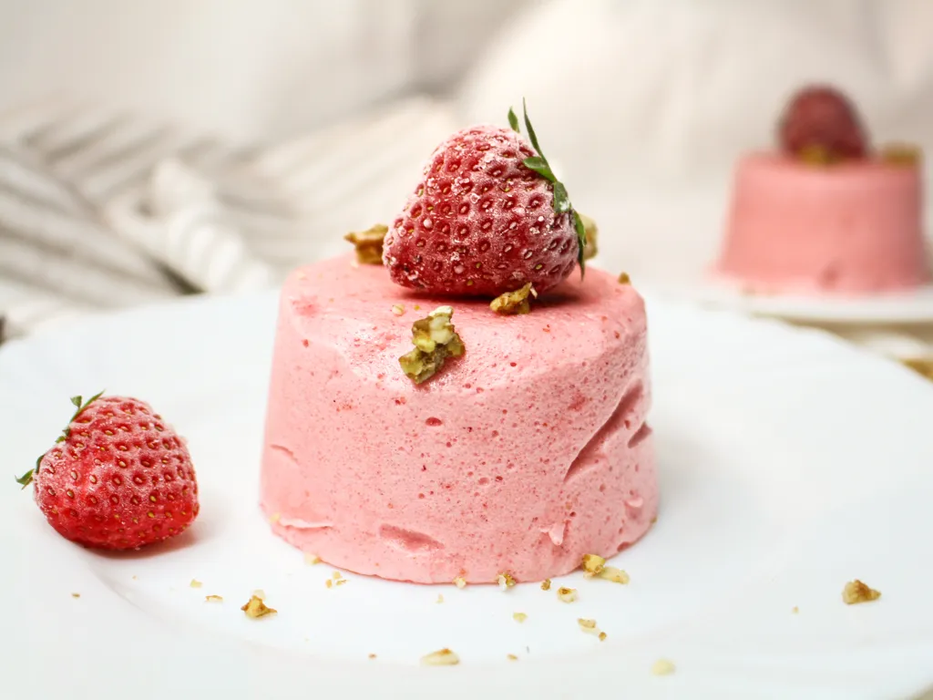mousses glacées à la fraise