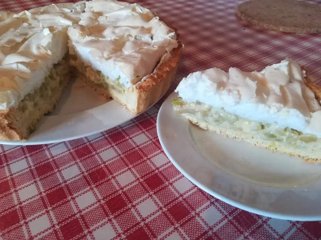 tarte rhubarbe meringuée à l'alsacienne