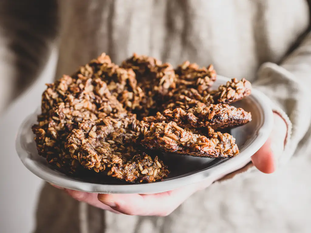 cookies bananes-chocolat noir et flocons d'avoine sans sucre