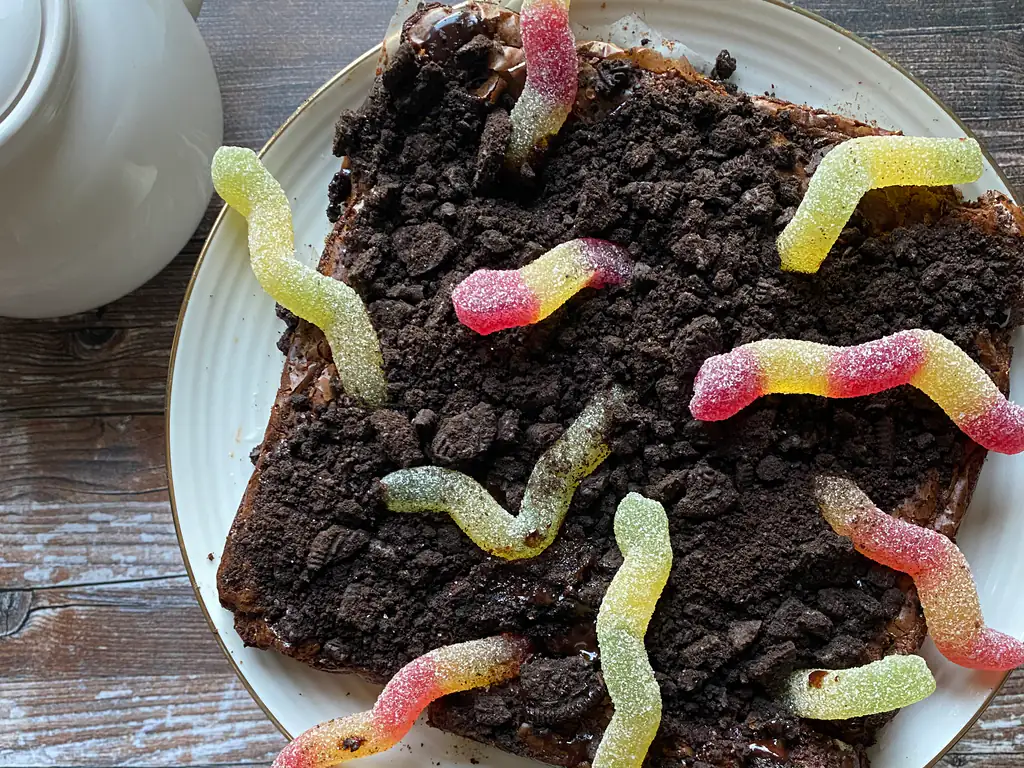brownie aux vers d'halloween
