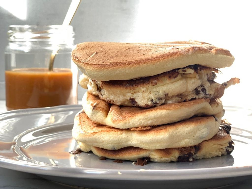 pancakes japonais aux pépites de chocolat : Recette de pancakes