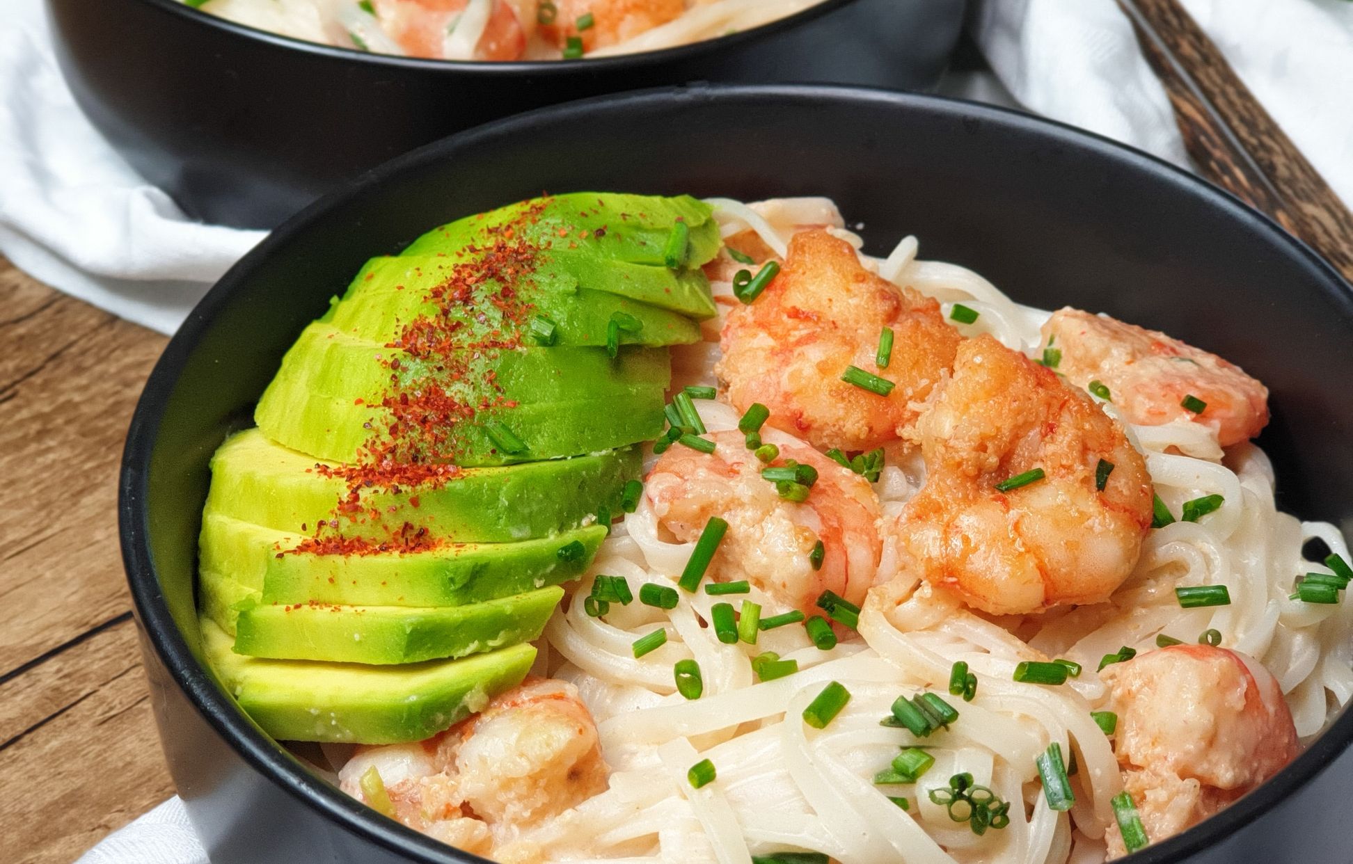 NOUILLES DE RIZ AUX CREVETTES ET A L’AVOCAT : Recette de NOUILLES DE