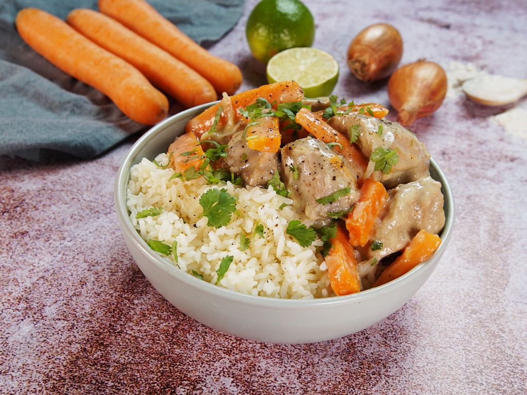 Blanquette de veau au lait de coco : Recette de Blanquette de veau au