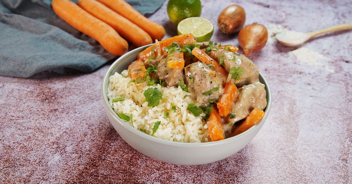 Blanquette de veau au lait de coco : recette de Blanquette de veau au