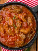 Roti de veau en sauce