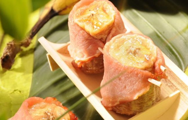 Rollitos de plátano y bacon
