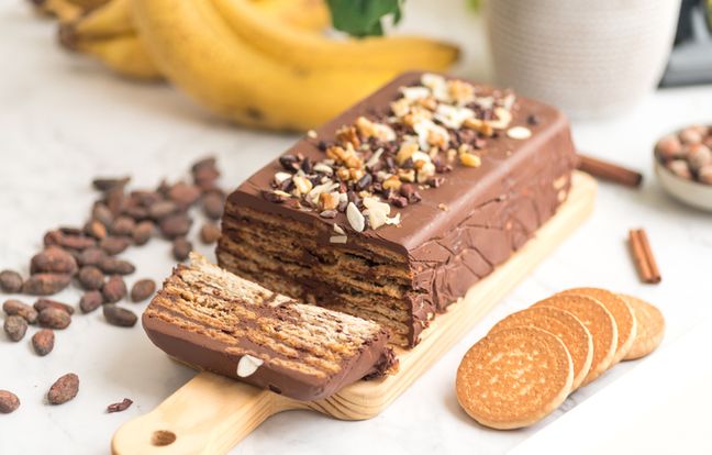 Tarta de galletas con chocolate