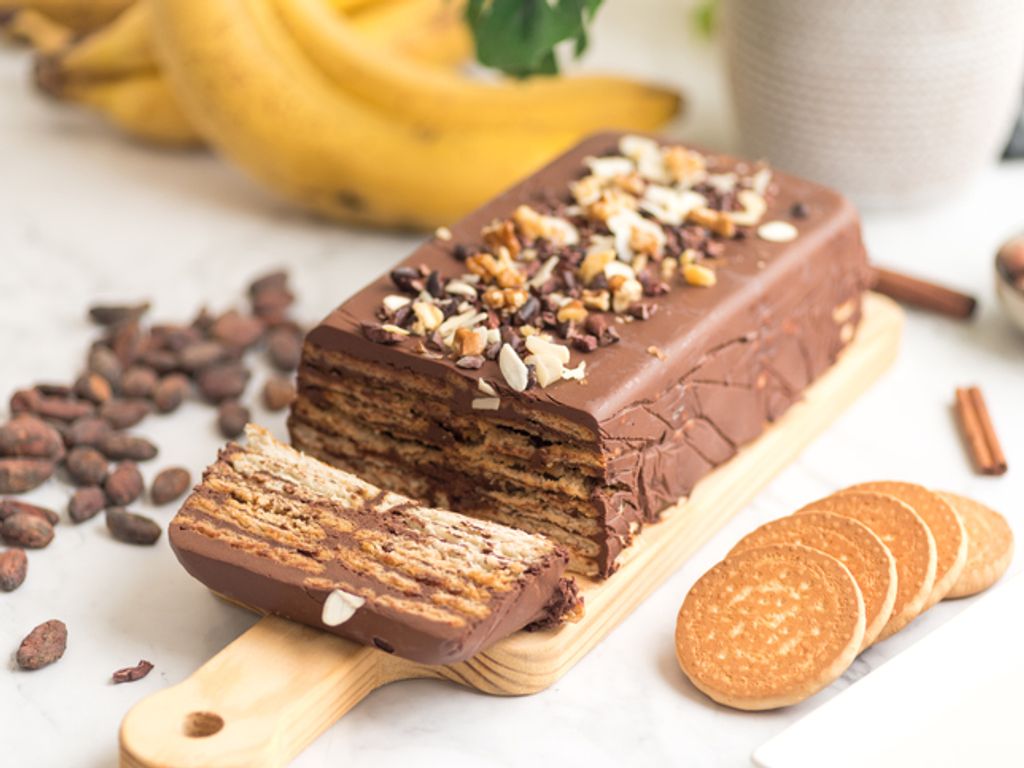 Tarta de chocolate con base de galletas tipo María