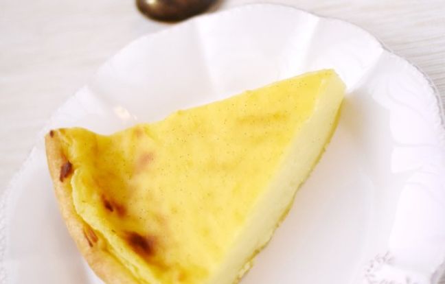 Flan de chocolate blanco
