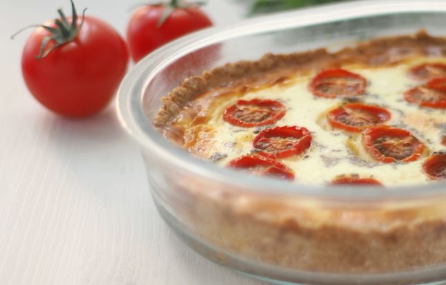 Flan de tomates y queso de cabra
