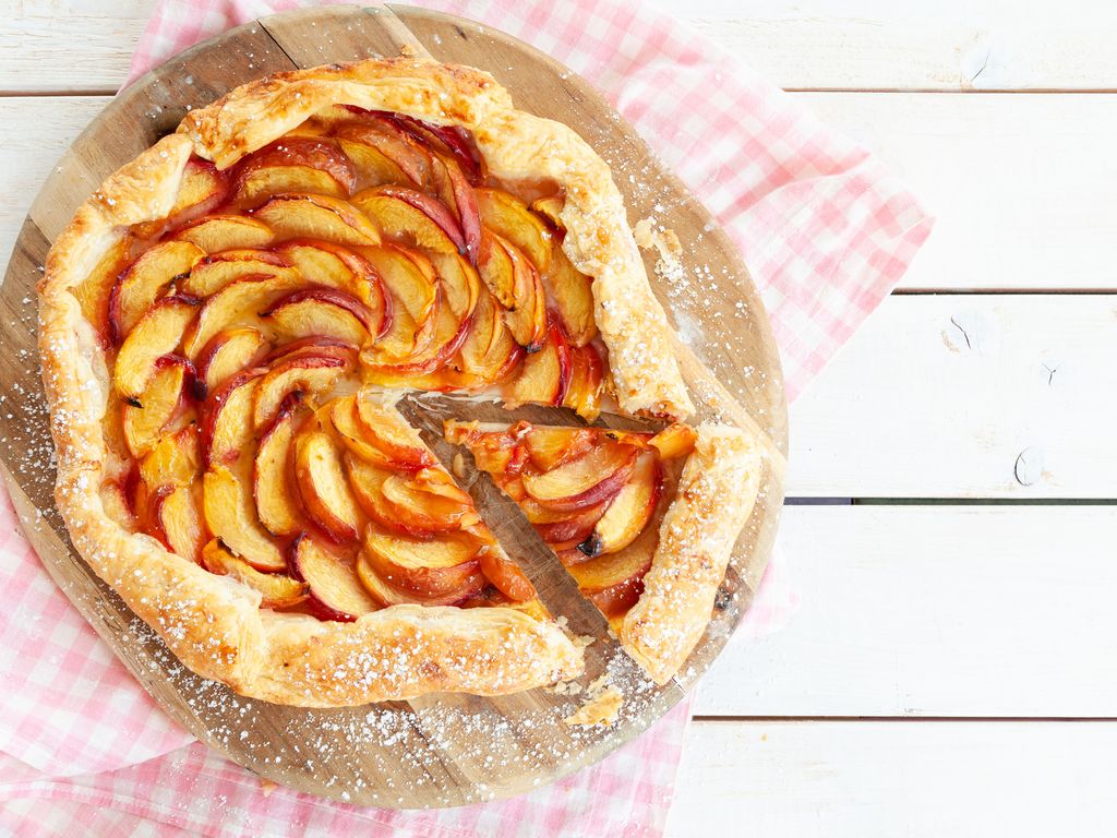 Tarte Aux Pêches De Vigne Fraiches Tarte pêche verveine : recette de Tarte pêche verveine