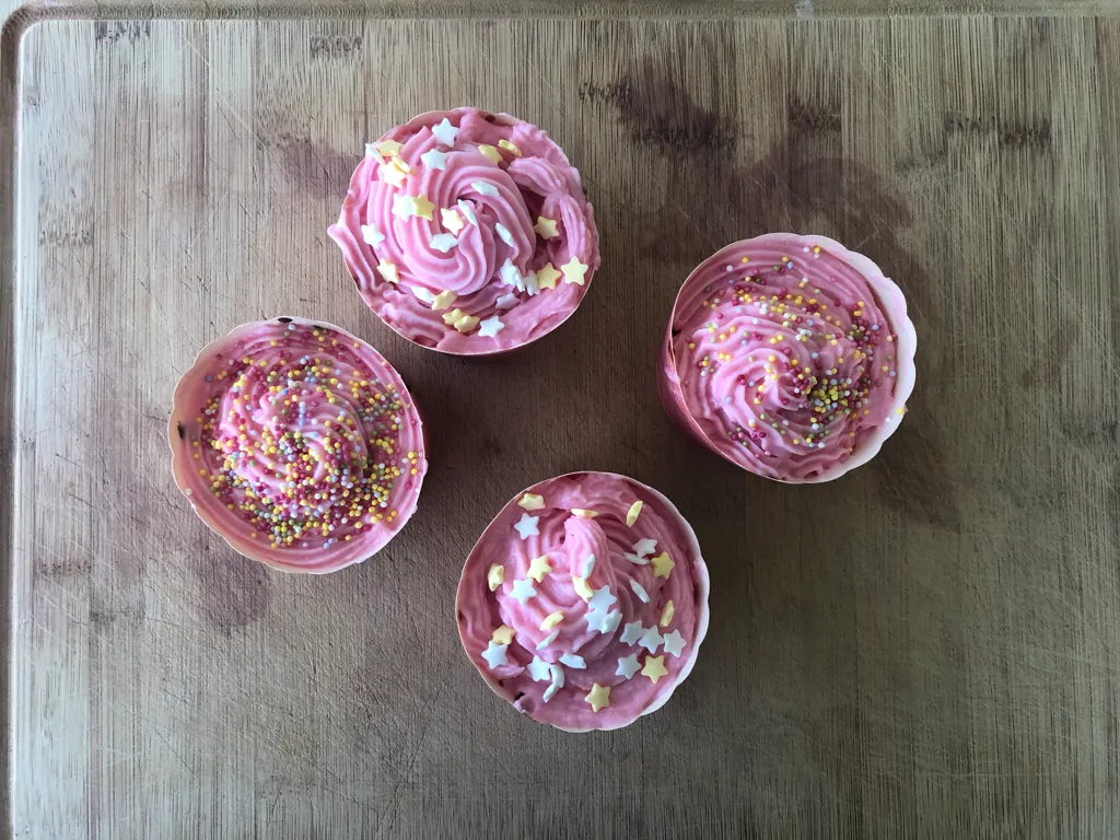 cupcake vanille coeur nutella d'elinax