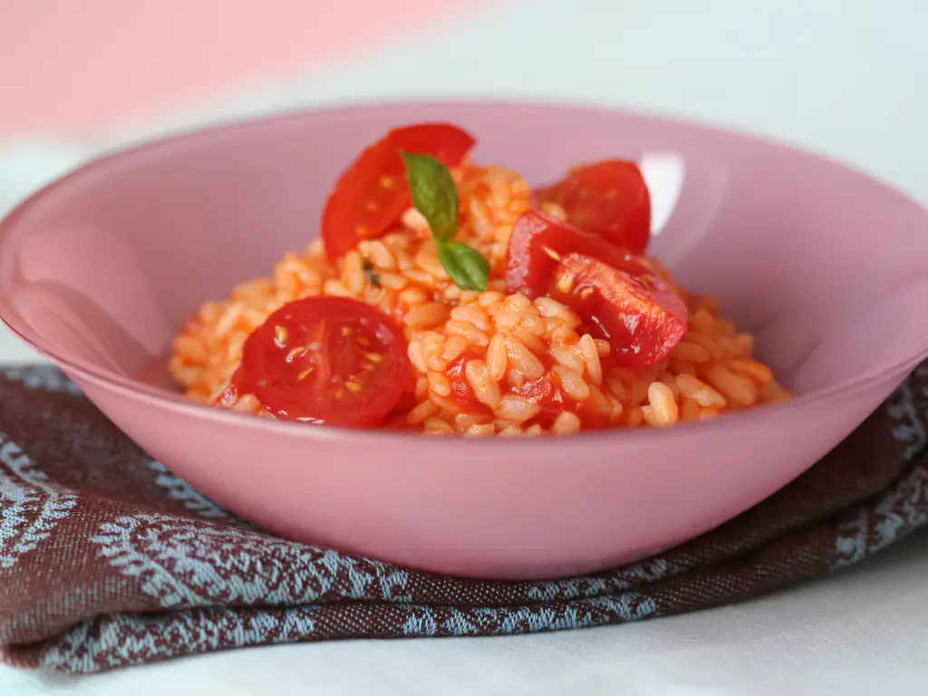 risotto tomate et basilic