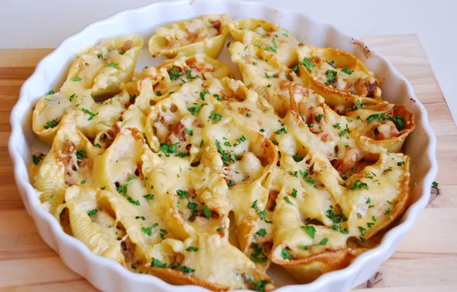 Conchiglionis farcis au thon et fromage de chèvre