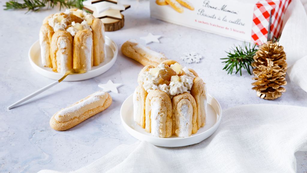 Petites charlottes aux poires et crème de marron