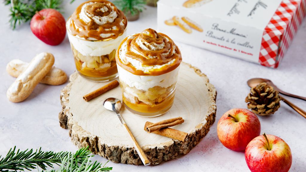 Verrines faciles aux pommes et caramel façon sundae