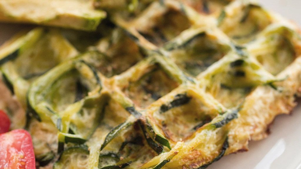 Gaufres salées tomates séchées et courgettes