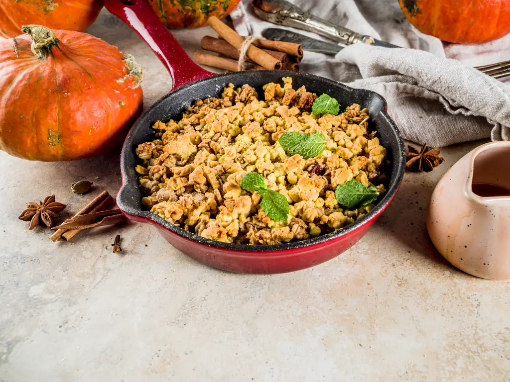 crumble de potimarron et poulet