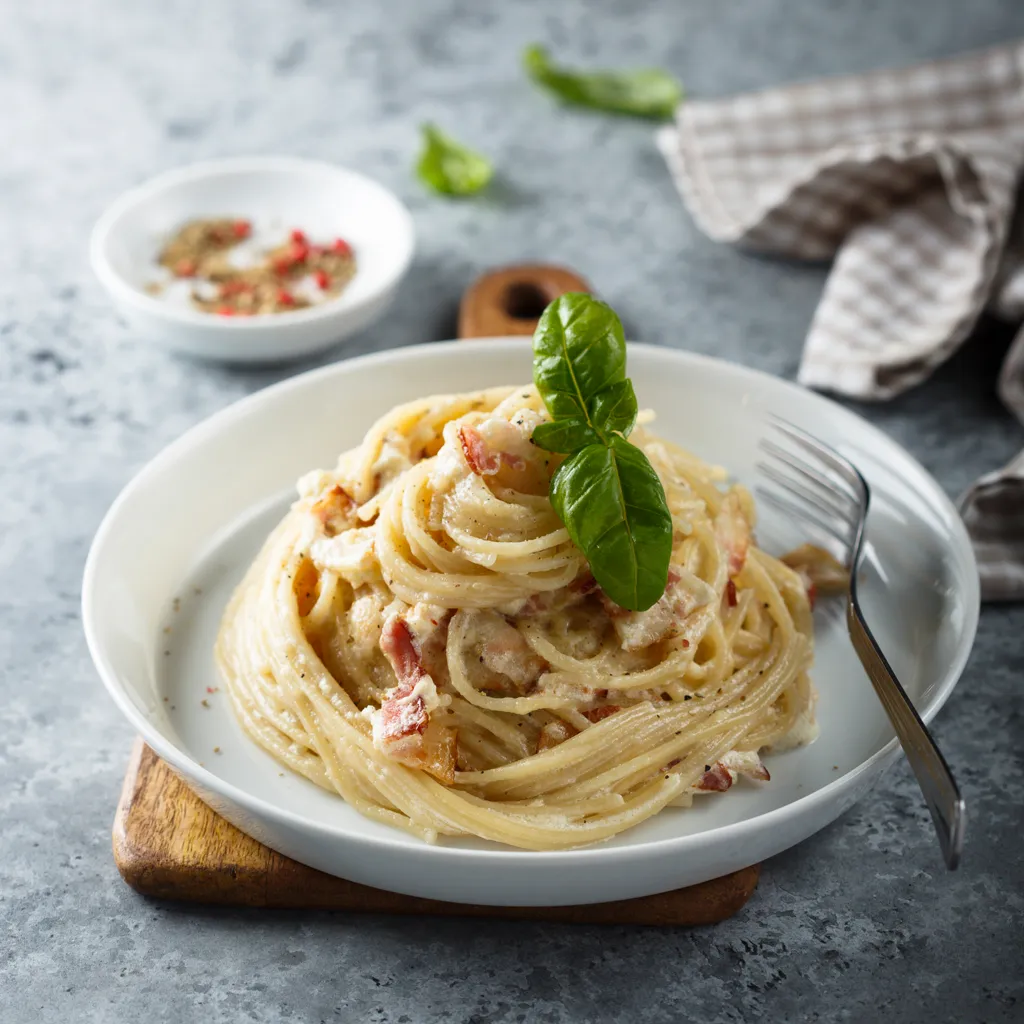 Pâtes à la "carbonara" à la française-image