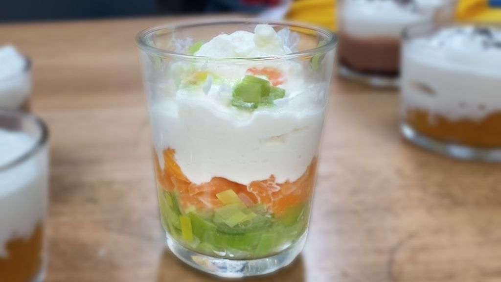 Verrine chèvre et poireaux