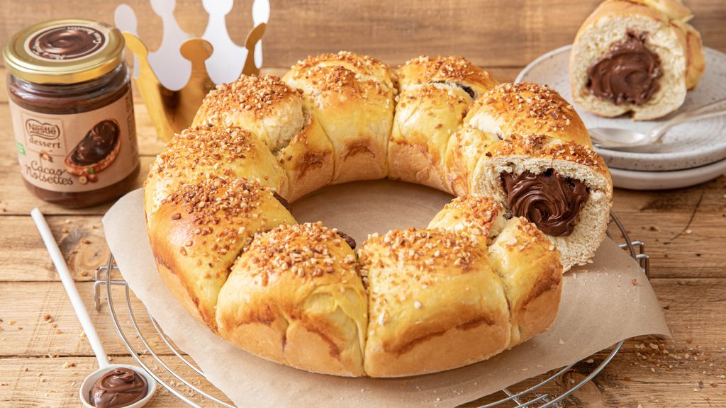 Brioche des rois à la pâte à tartiner