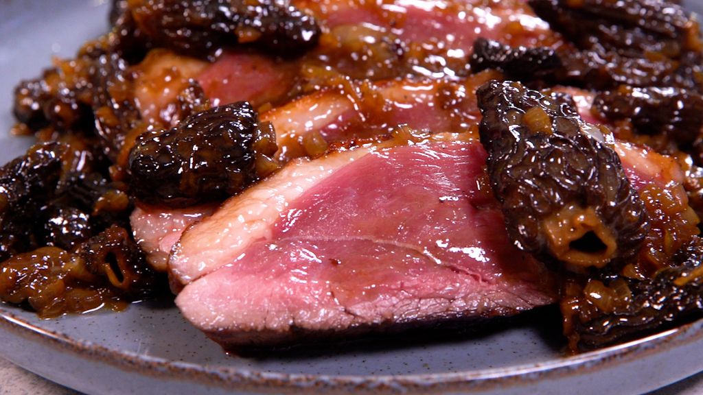 Magret de canard aux morilles et sirop d'érable