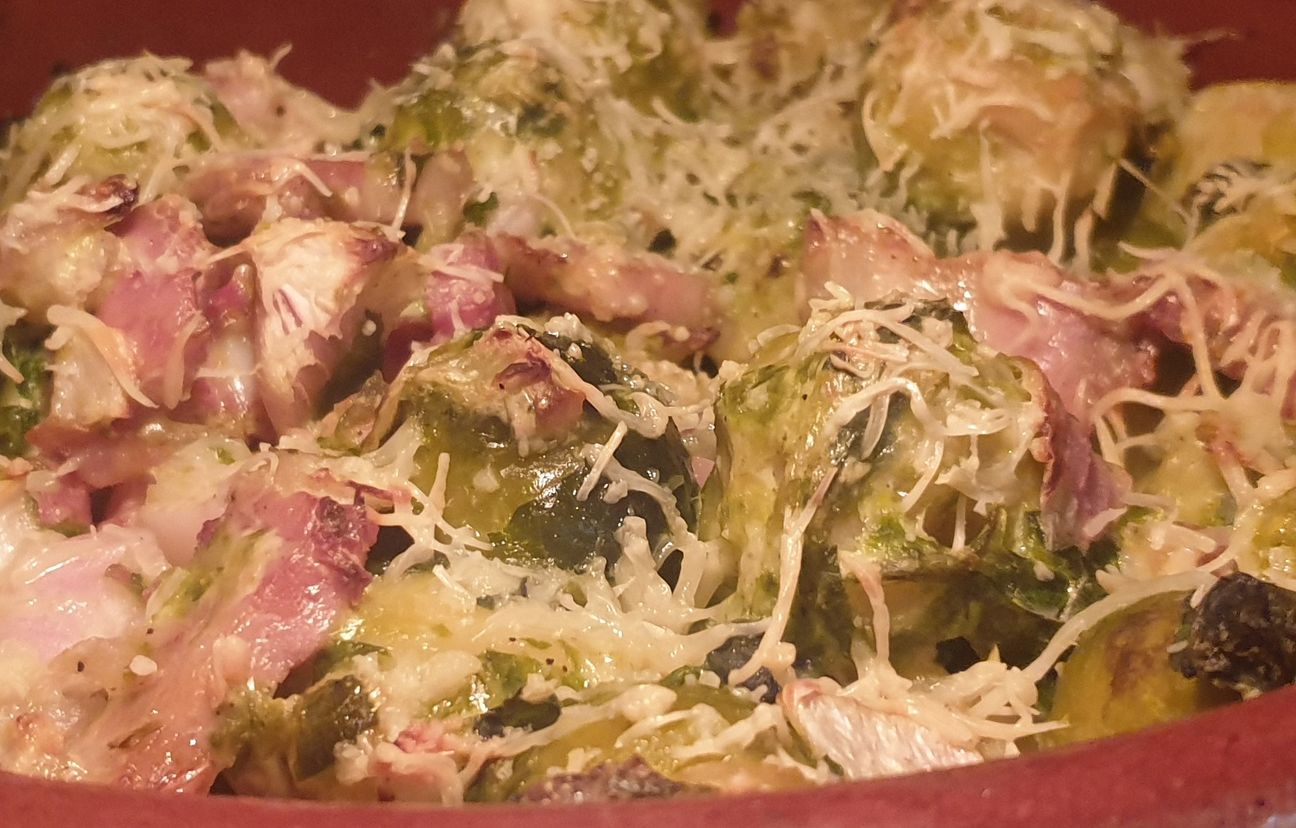 Gratin aux choux de bruxelles, carottes et boursin : Recette de Gratin
