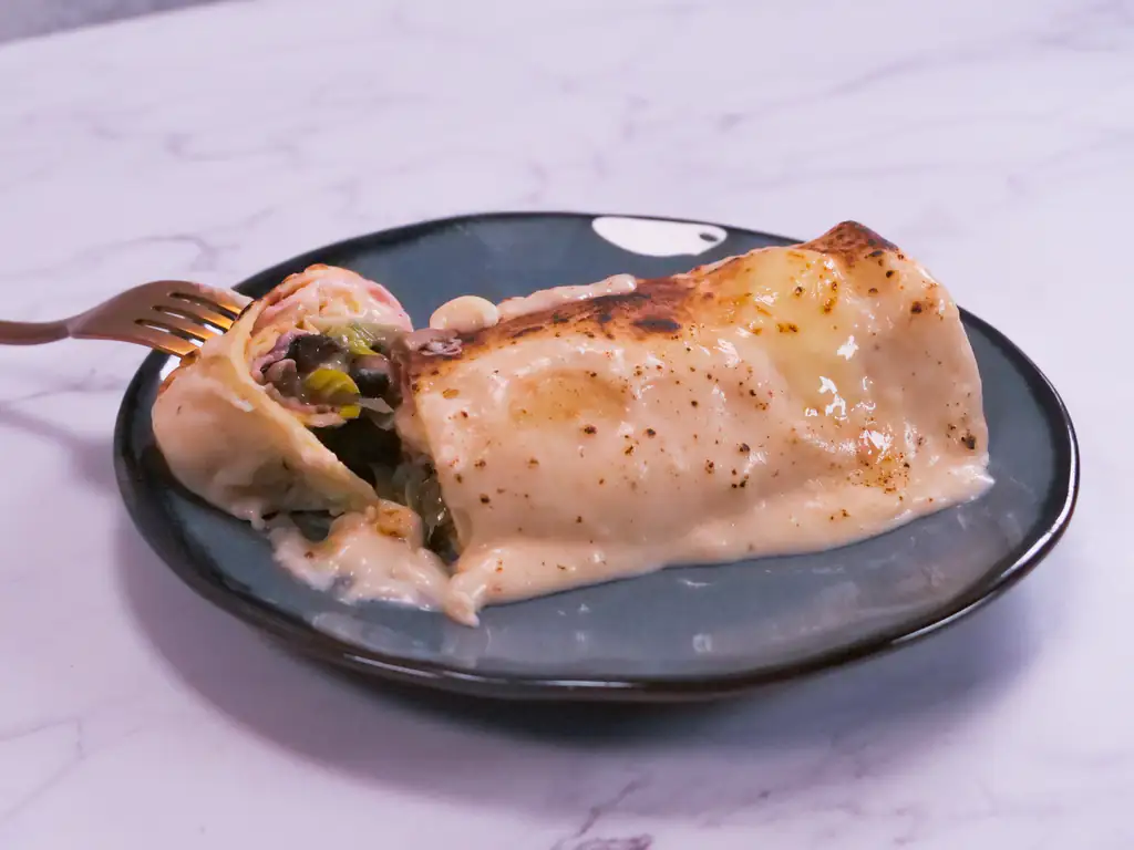 crêpes fourrées gratinées jambon poireaux au reblochon