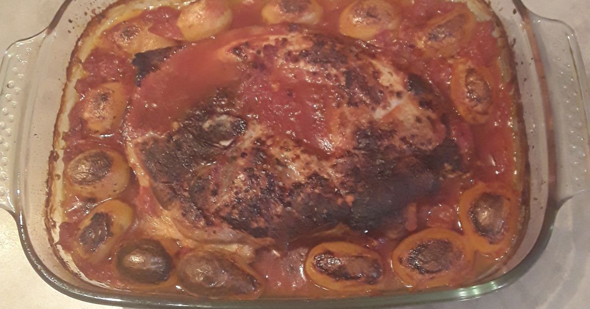 rouelle de porc à la tomate au four : recette de rouelle de porc à la