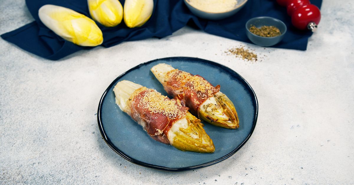 Endives farcies à l’italienne (mozzarella, parmesan et jambon de Parme