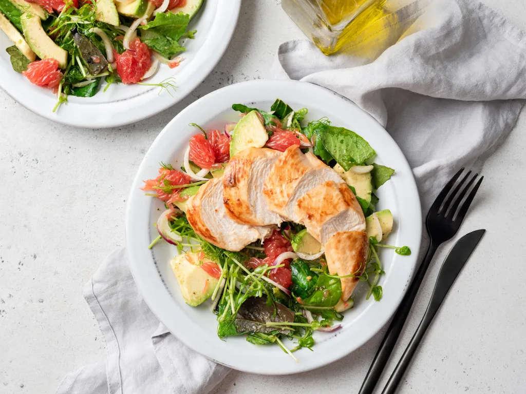 salade de poulet pamplemousse et avocat