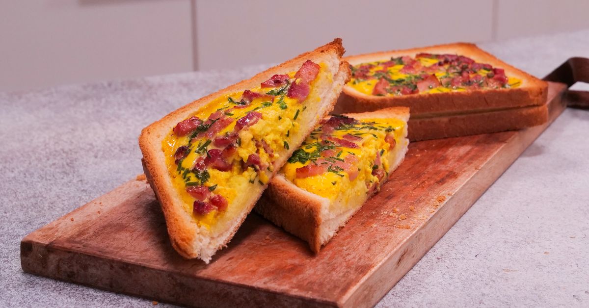 Yaourt Toast façon quiche aux lardons recette de Yaourt Toast façon quiche aux lardons