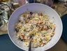 Salade de riz mayonnaise et haricots rouges