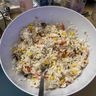 Salade de riz mayonnaise et haricots rouges