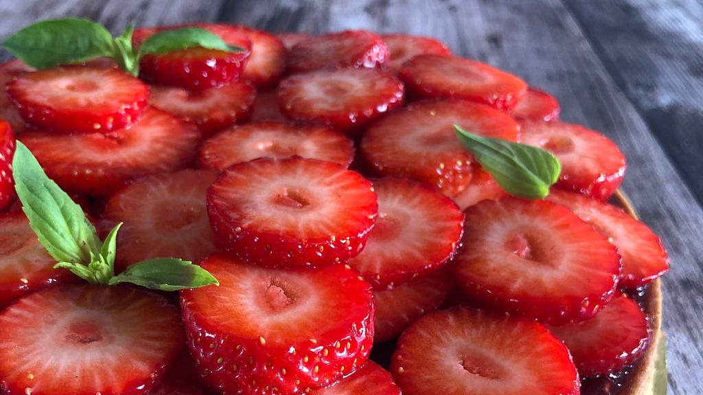 Tarte aux fraises et au basilic de Clémence