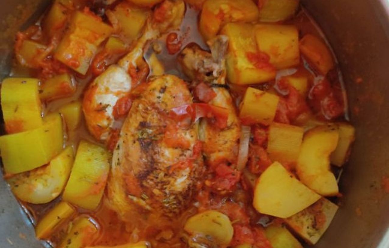 coquelet aux courgettes et pommes de terre : Recette de coquelet aux