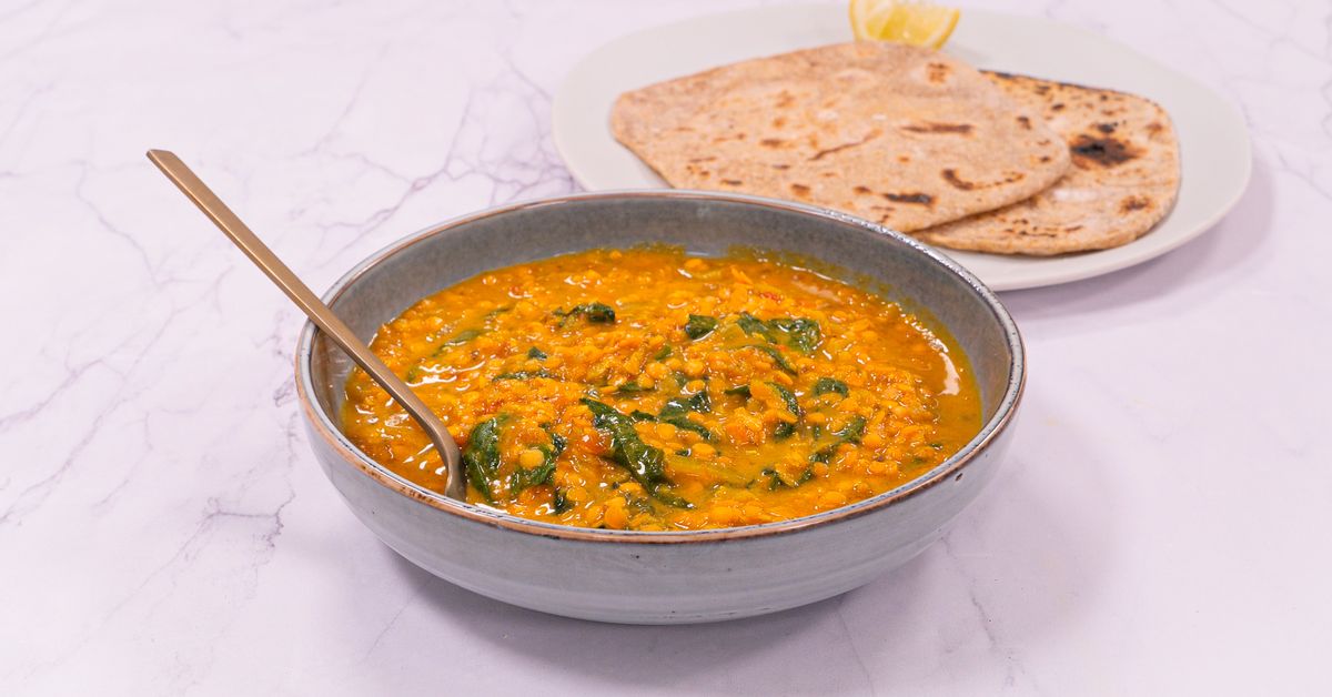 Dahl De Lentilles Corail Lait De Coco épinard