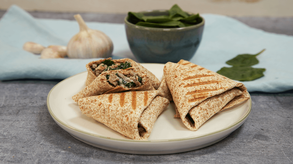 Wraps triangles aux épinards et au boeuf