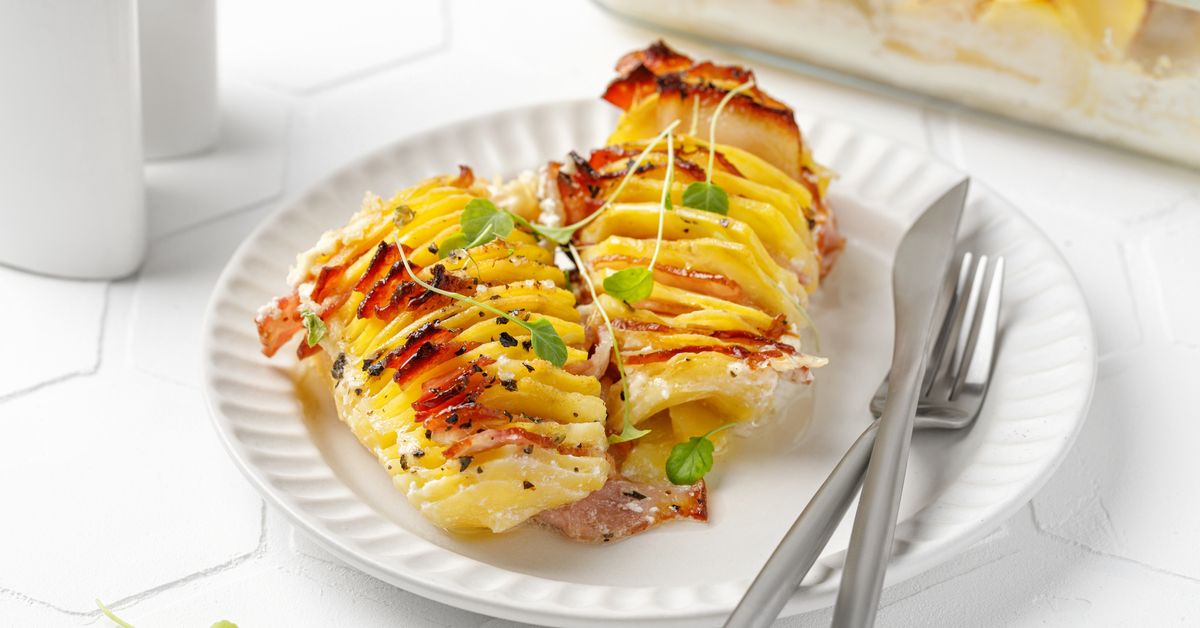 Gratin de pommes de terre au jambon et à la mozzarella recette de