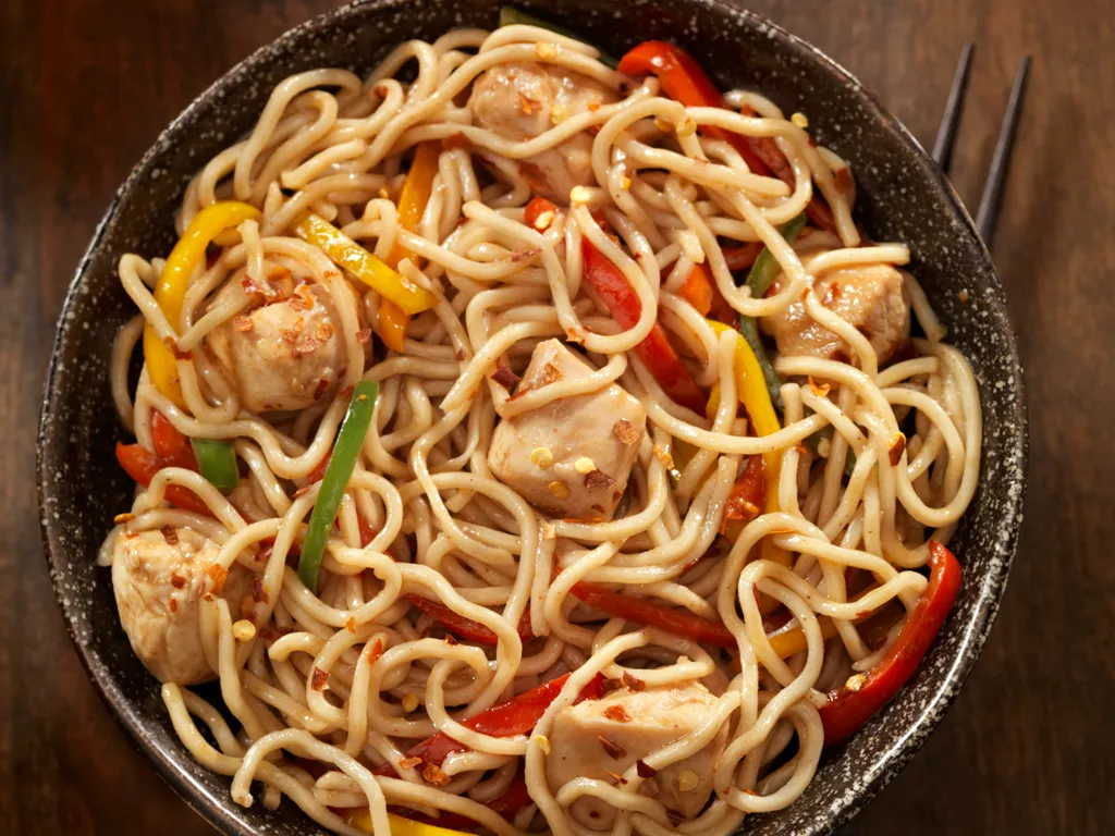 Nouilles chinoises soja et poulet (au wok) facile : Recette de