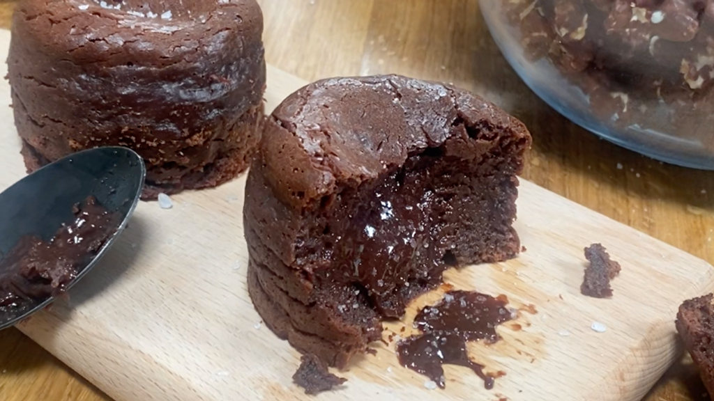Coulant au chocolat avec une pointe de fleur de sel