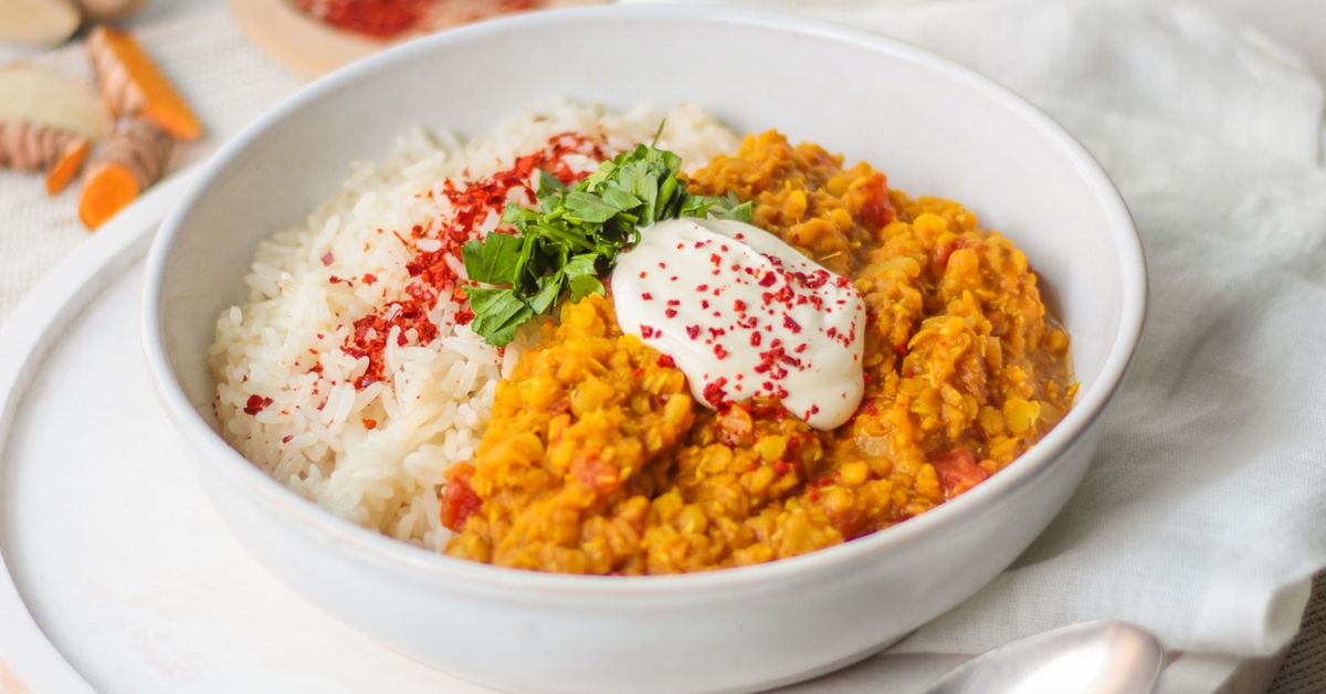 Lentilles corail au curry : recette de Lentilles corail au curry