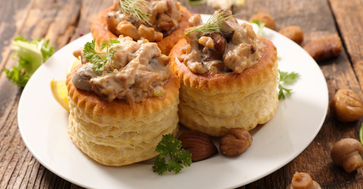 Bouchées à la reine végétariennes champignon/poivron : recette de