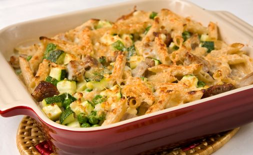 Zucchini and ham gratin