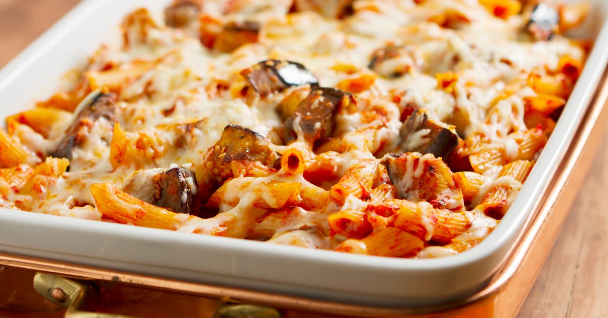 Gratin de pâtes au thon et riste d'aubergines recette de Gratin de